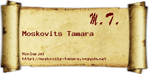 Moskovits Tamara névjegykártya